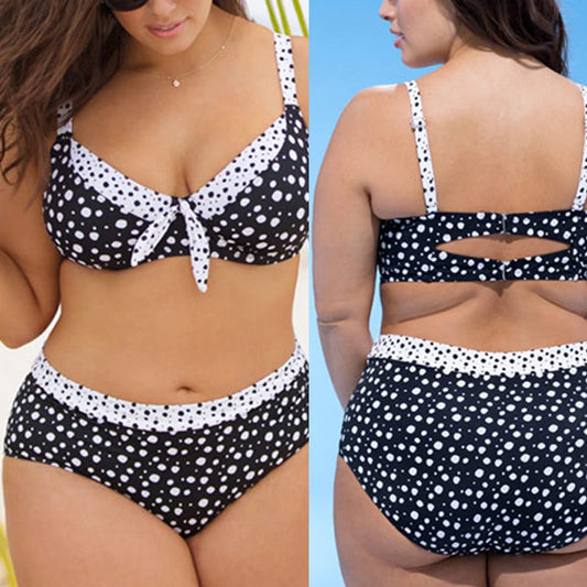 4XL High Waist Bikini Plus Size Women Swimsuit 2023 Sexy Print Halter Swimwear Push Up Bikini Set Bathing Suit For Big Chest