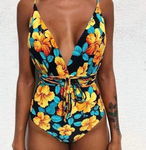 New Siamese sexy slim print swimming suit swimsuit bikini manufacturers spot swimwear wholesale Printed one-piece swimsuit