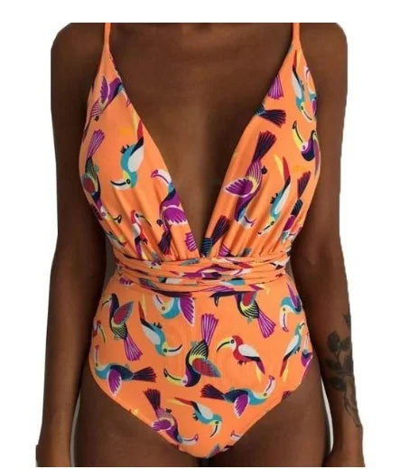 New Siamese sexy slim print swimming suit swimsuit bikini manufacturers spot swimwear wholesale Printed one-piece swimsuit