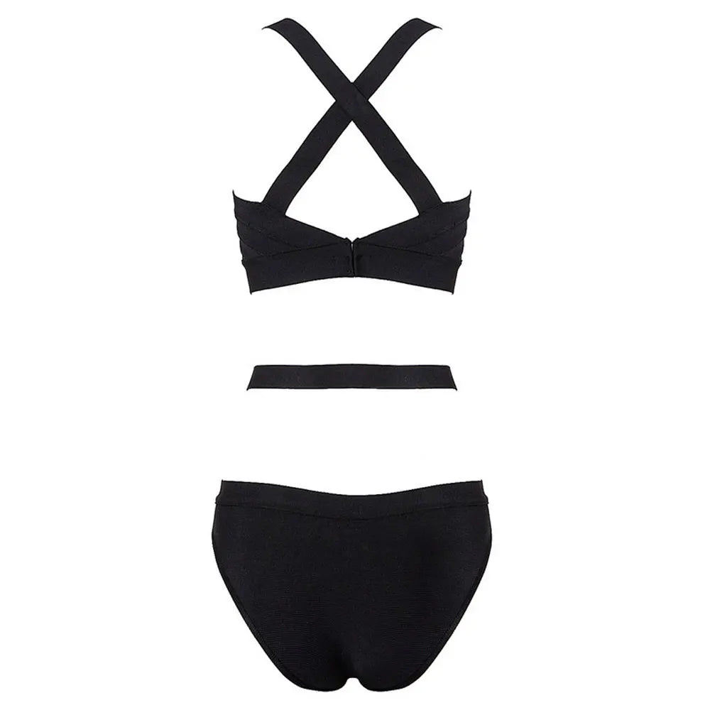 black one piece spaghetti strap cut out 2018 newest sexy good quality rayon bandage swimsuit