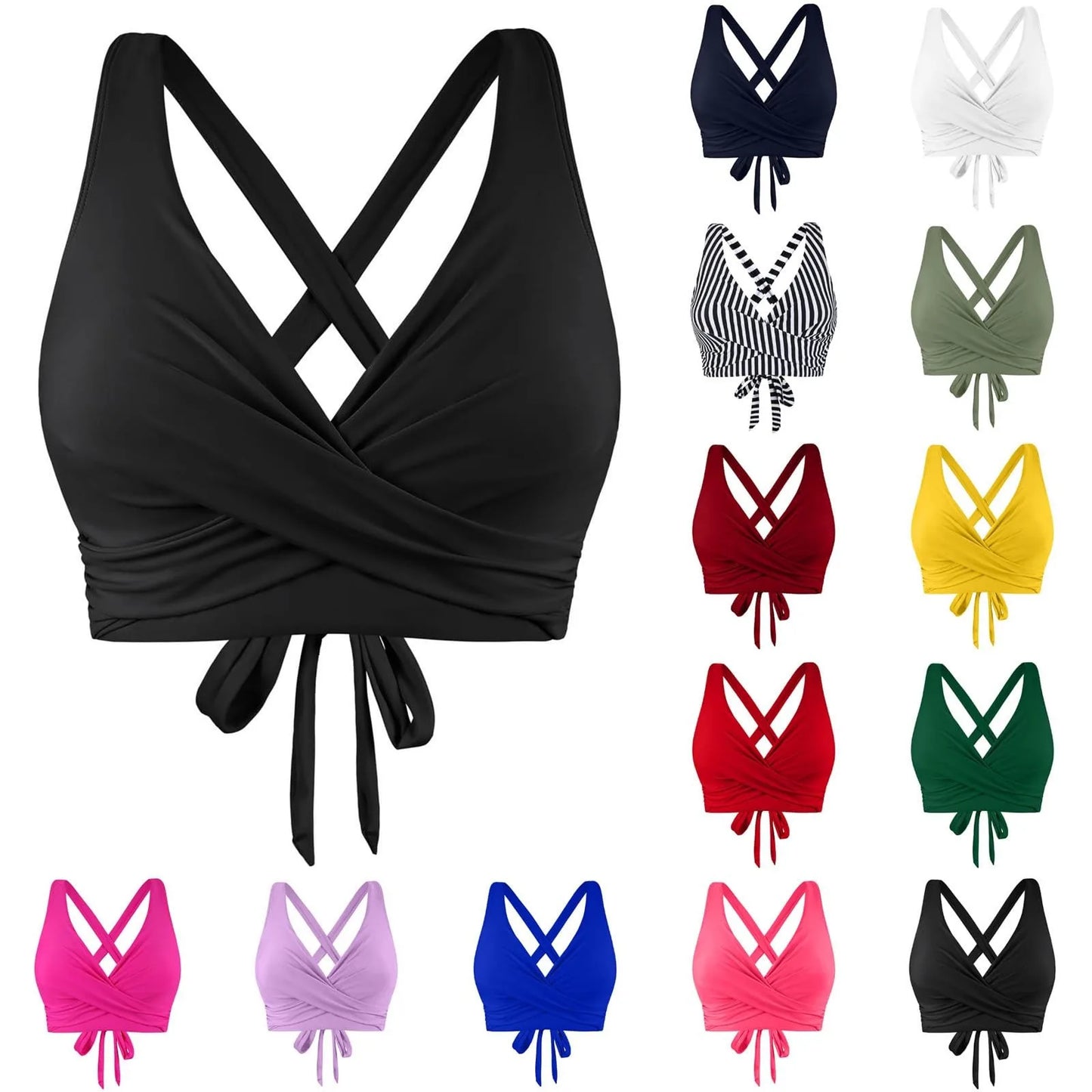 Women's Sexy Bikini bra Fashion push up Underwear Swimsuit Solid Color Cross Tie Bra Pad No Steel  Swimsuits bikini lenceria