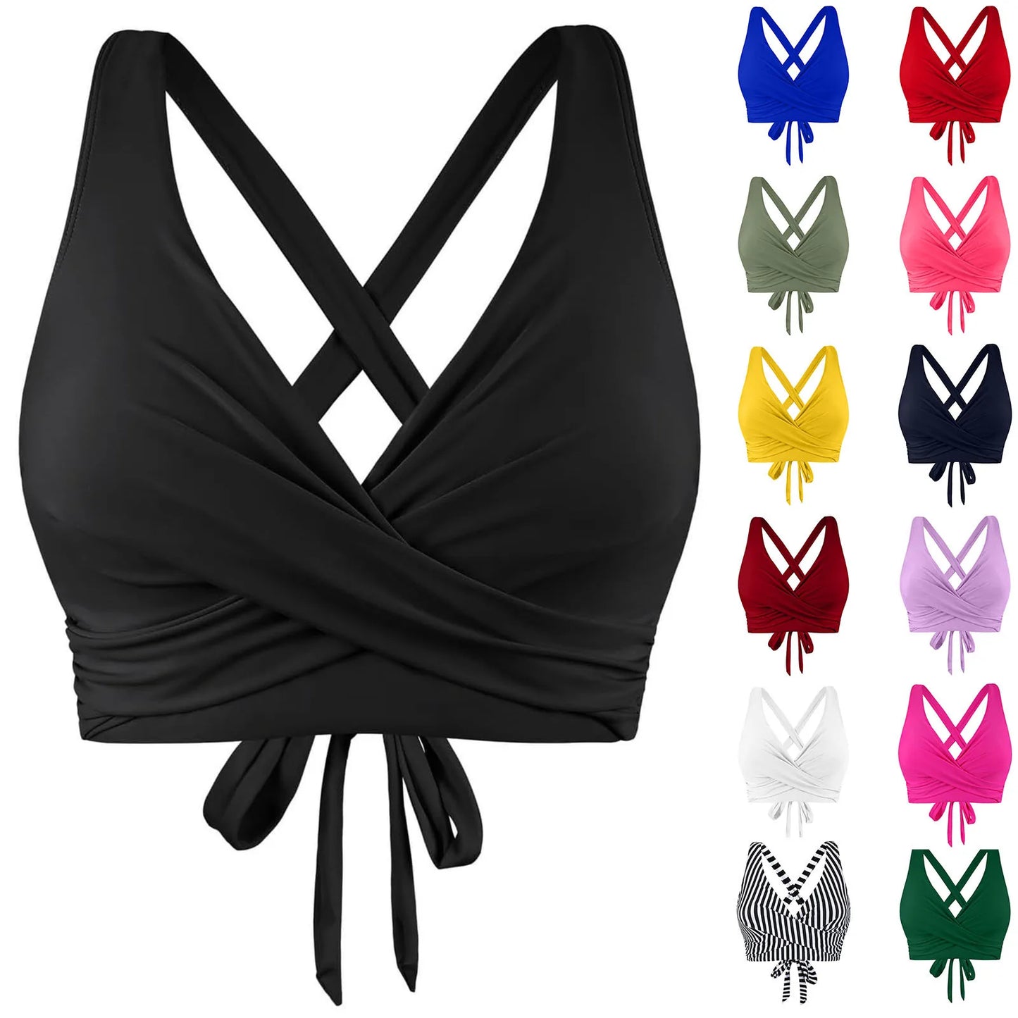 Women's Sexy Bikini bra Fashion push up Underwear Swimsuit Solid Color Cross Tie Bra Pad No Steel  Swimsuits bikini lenceria