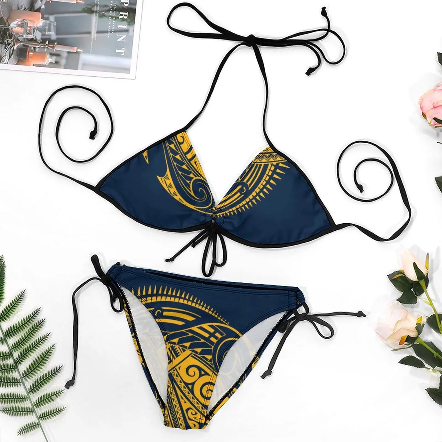 Customized Polynesian Vintage Sexy Bikini Plus Size Swimwear Two Piece Set Push Up Swimwear Beach Party Summer Beach