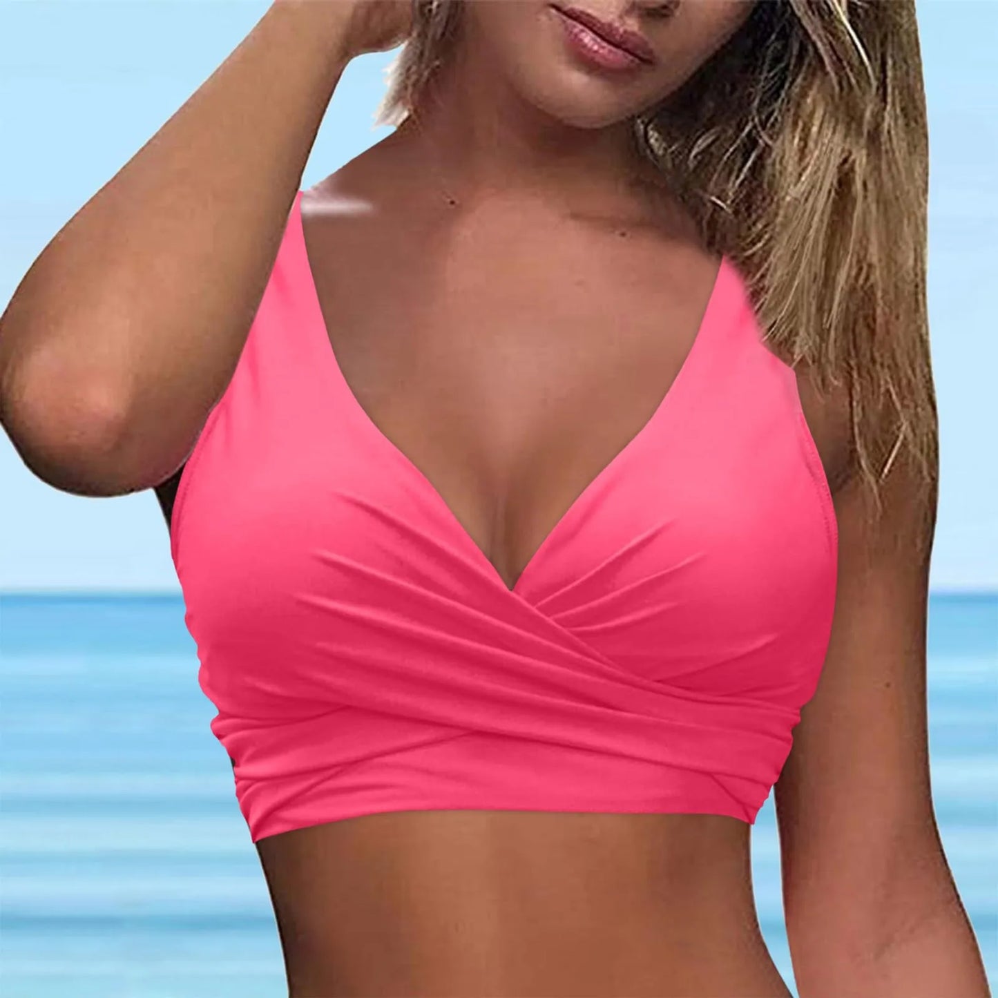 Women's Sexy Bikini bra Fashion push up Underwear Swimsuit Solid Color Cross Tie Bra Pad No Steel  Swimsuits bikini lenceria