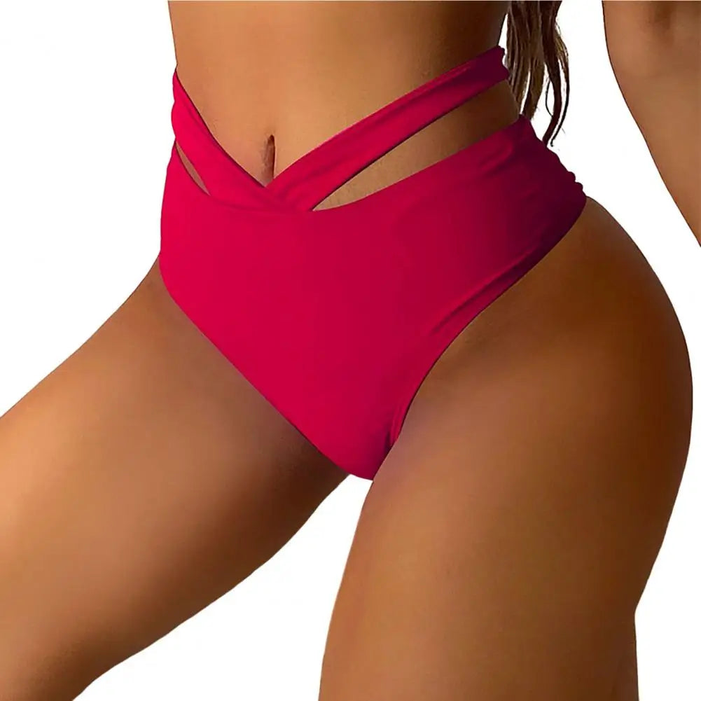 Skinny  Sexy Swimsuit Bottom Beach Bikini Panties Quick-Drying Beach Bikini Panties High Waist   Swimming Clothes