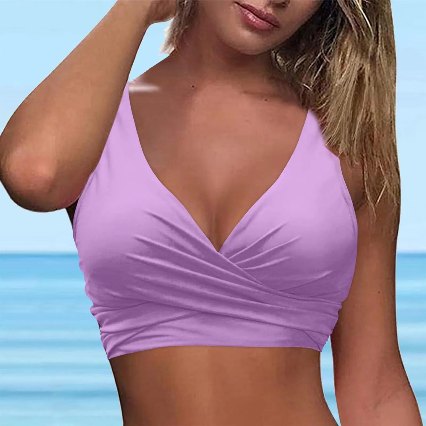 Women's Sexy Bikini bra Fashion push up Underwear Swimsuit Solid Color Cross Tie Bra Pad No Steel  Swimsuits bikini lenceria