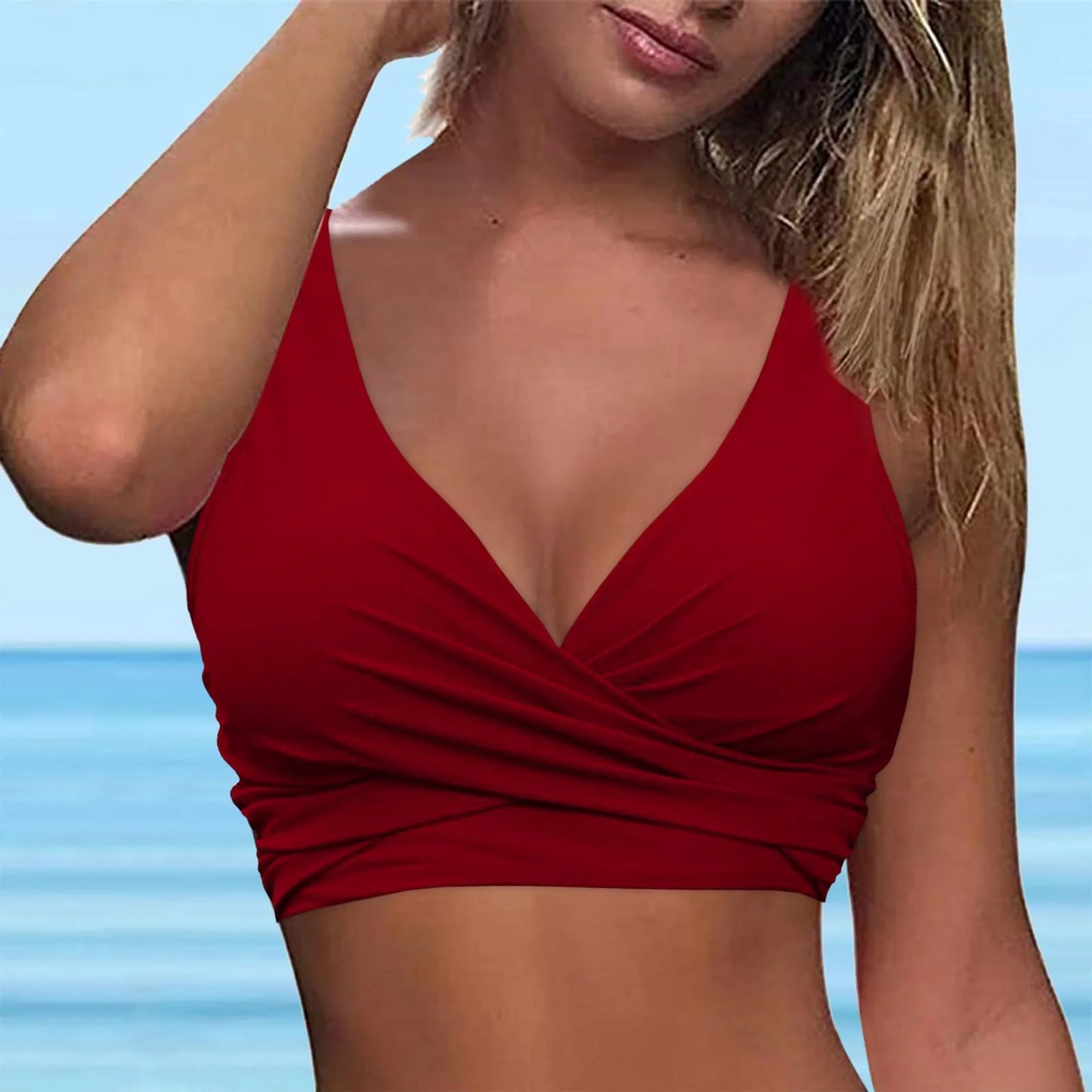 Women's Sexy Bikini bra Fashion push up Underwear Swimsuit Solid Color Cross Tie Bra Pad No Steel  Swimsuits bikini lenceria