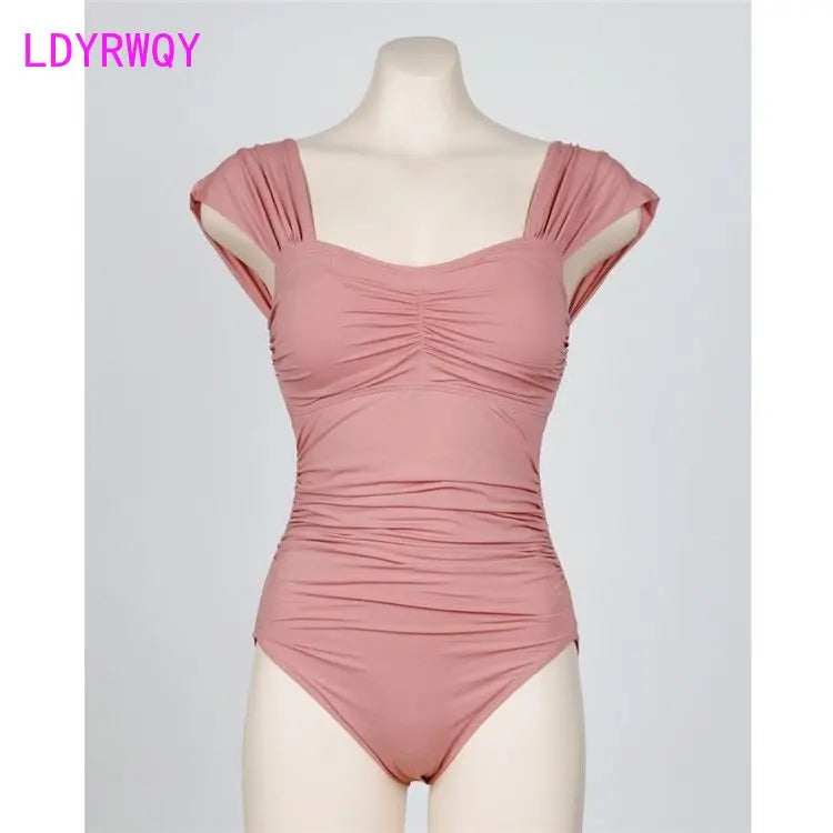 one-piece swimsuit women gather conservatively, cover their  hot spring holiday swimsuit women bikini.