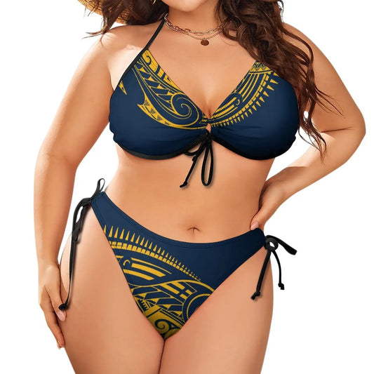 Customized Polynesian Vintage Sexy Bikini Plus Size Swimwear Two Piece Set Push Up Swimwear Beach Party Summer Beach